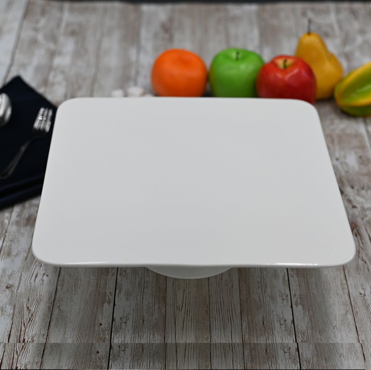 Wilmax Porcelain Square Cake Stand, 12 in, Gift Boxed