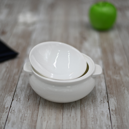 Wilmax Porcelain Baking Pot with Lid, 19 oz (550 ml)