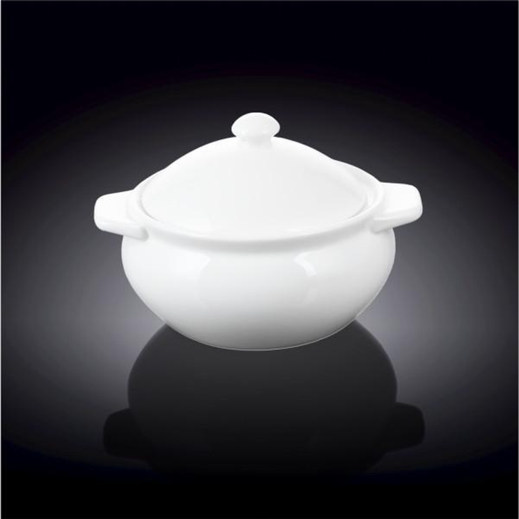 Wilmax Porcelain Baking Pot with Lid, 19 oz (550 ml)