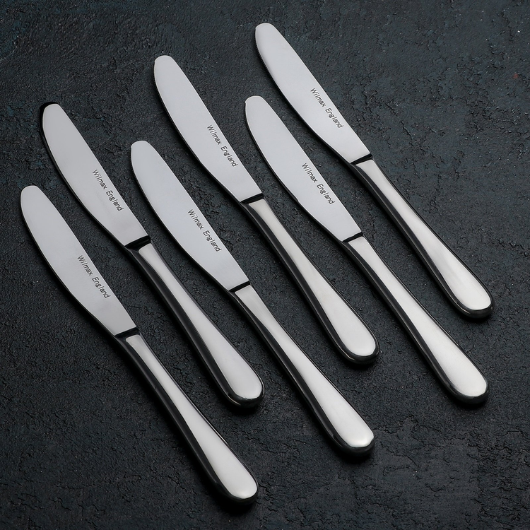 Wilmax Stainless Steel Dinner Knives, Set of 6