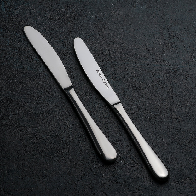 Wilmax Stainless Steel Dinner Knives, Set of 6
