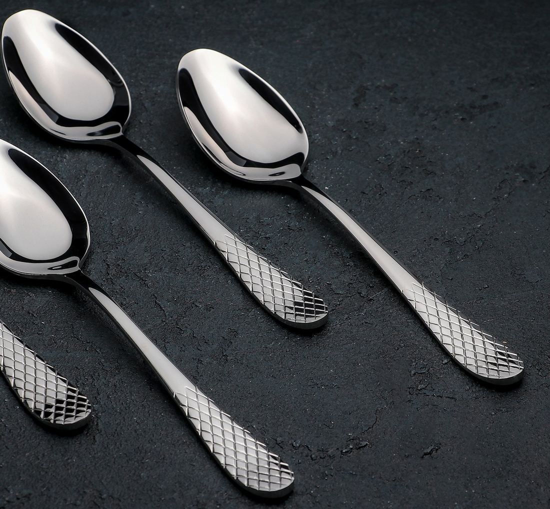 Wilmax Julia Stainless Steel Dinner Spoon Set of 6, 8 in