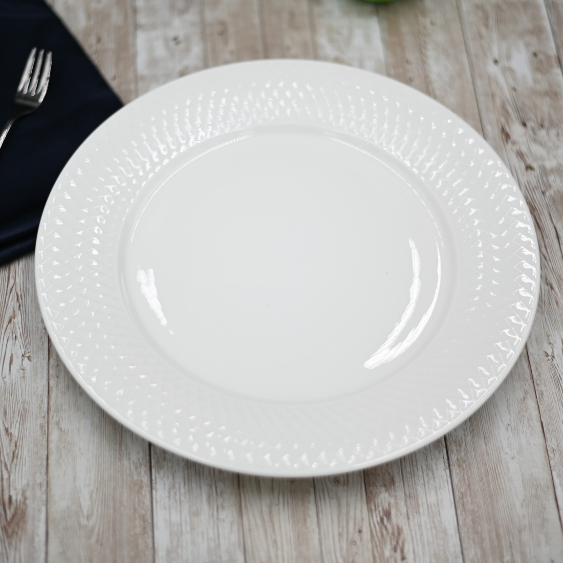 Wilmax Julia White Porcelain Dinner Plate Set of 6, 10 in