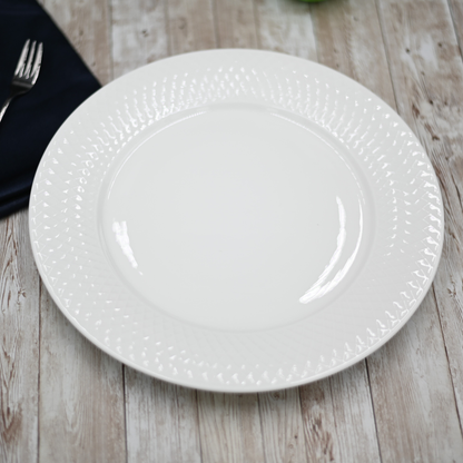 Wilmax Julia White Porcelain Dinner Plate Set of 6, 10 in