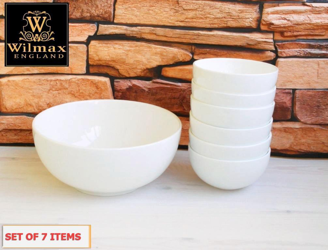 Wilmax White Porcelain Bowl Set, 7-Piece