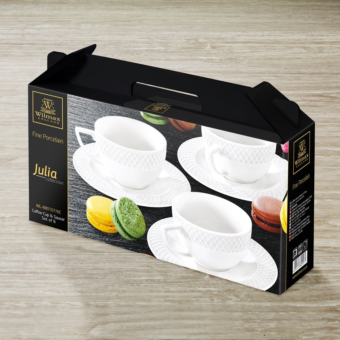 Wilmax White Porcelain Coffee Cup & Saucer Set, 3 fl oz