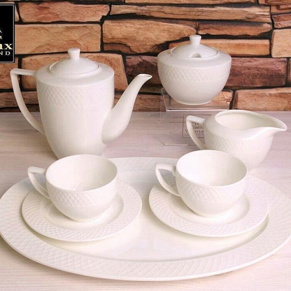 Wilmax White Porcelain Coffee Cup & Saucer Set, 3 fl oz
