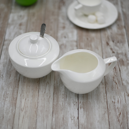 Wilmax Julia Porcelain Sugar Bowl and Creamer Set