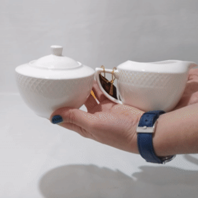 Wilmax Julia Porcelain Sugar Bowl and Creamer Set