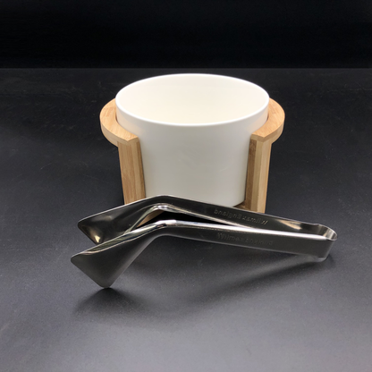 Wilmax Small Porcelain Salad Bowl Set with Bamboo Stand