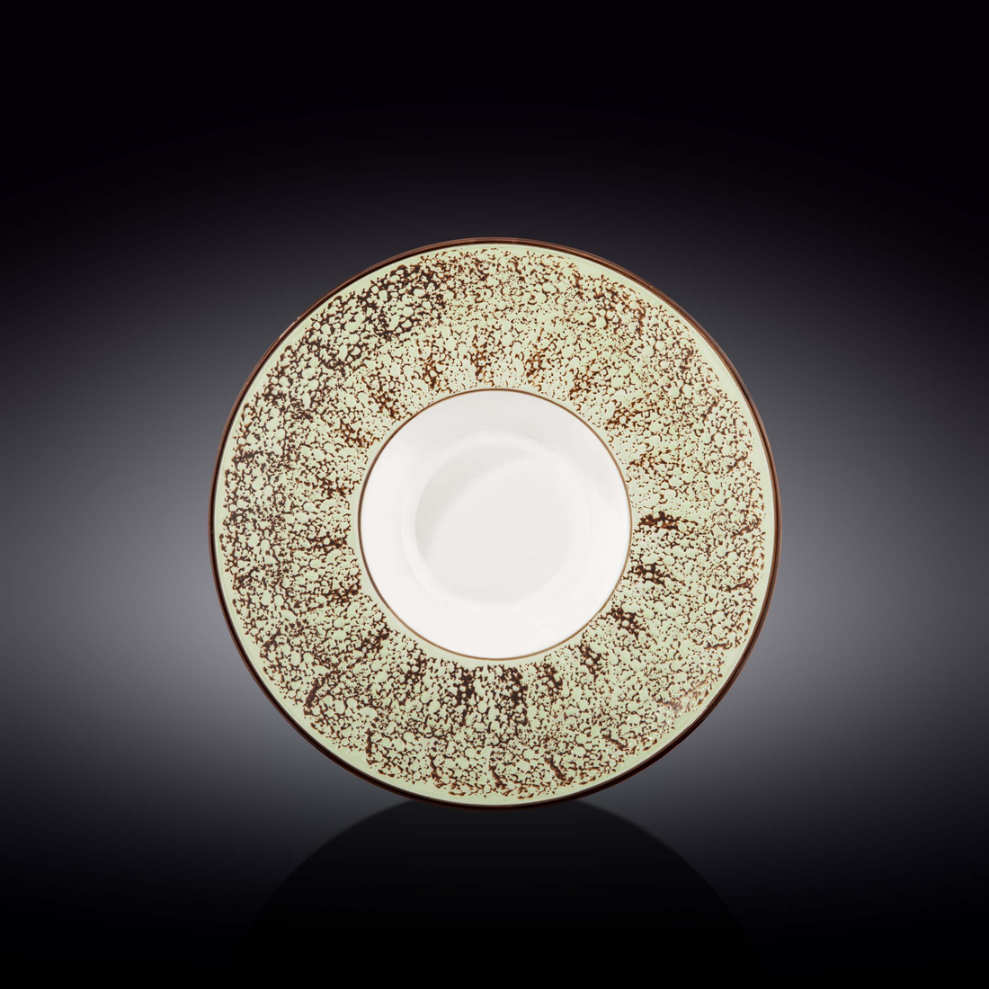 Wilmax Splash Green Porcelain Deep Plate, 9.5 in