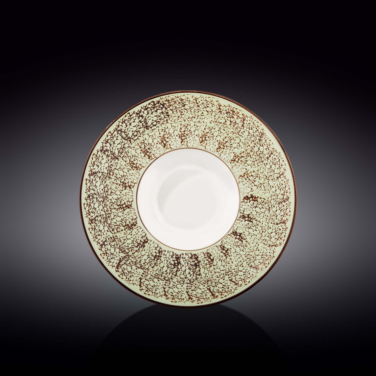 Wilmax Splash Green Porcelain Deep Plate, 9.5 in