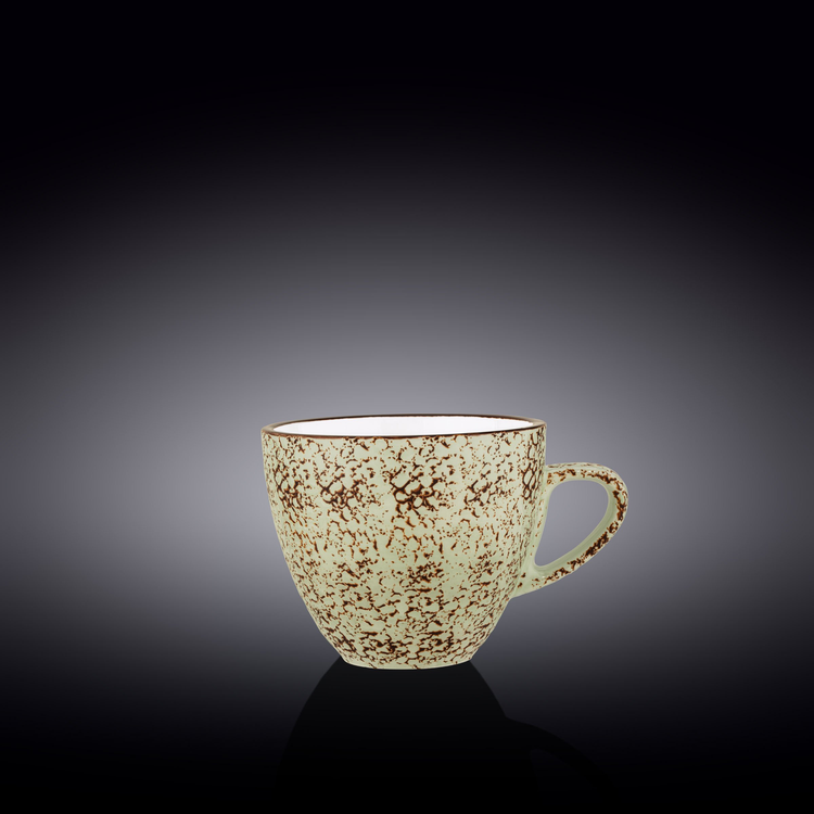Wilmax Splash Porcelain Cup, 10 oz, Green, Set of 6
