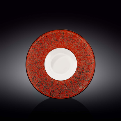 Wilmax Splash Red Porcelain Deep Plate, 9.5 in