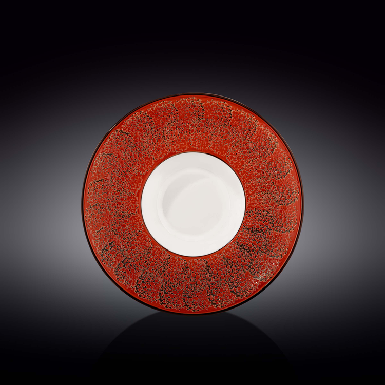 Wilmax Splash Red Porcelain Deep Plate, 9.5 in