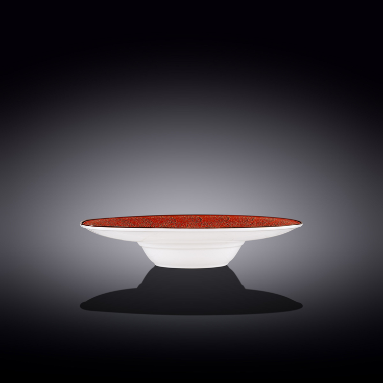 Wilmax Splash Red Porcelain Deep Plate, 9.5 in