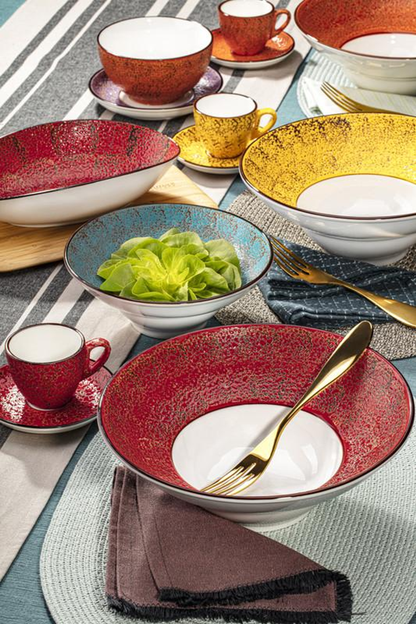 Wilmax Splash Deep Plate Red