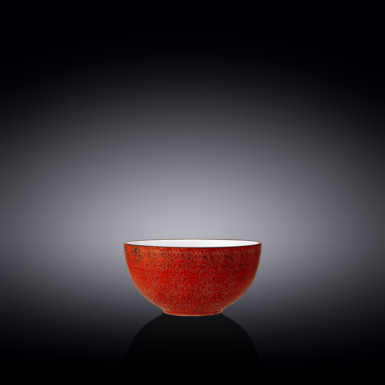 Wilmax Splash Porcelain Bowl, 8 oz, 4 in, Red, Set of 6