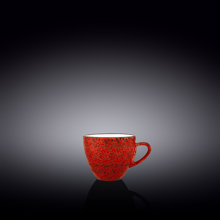 Wilmax Splash Porcelain Cup, 3 oz, Red, Set of 6