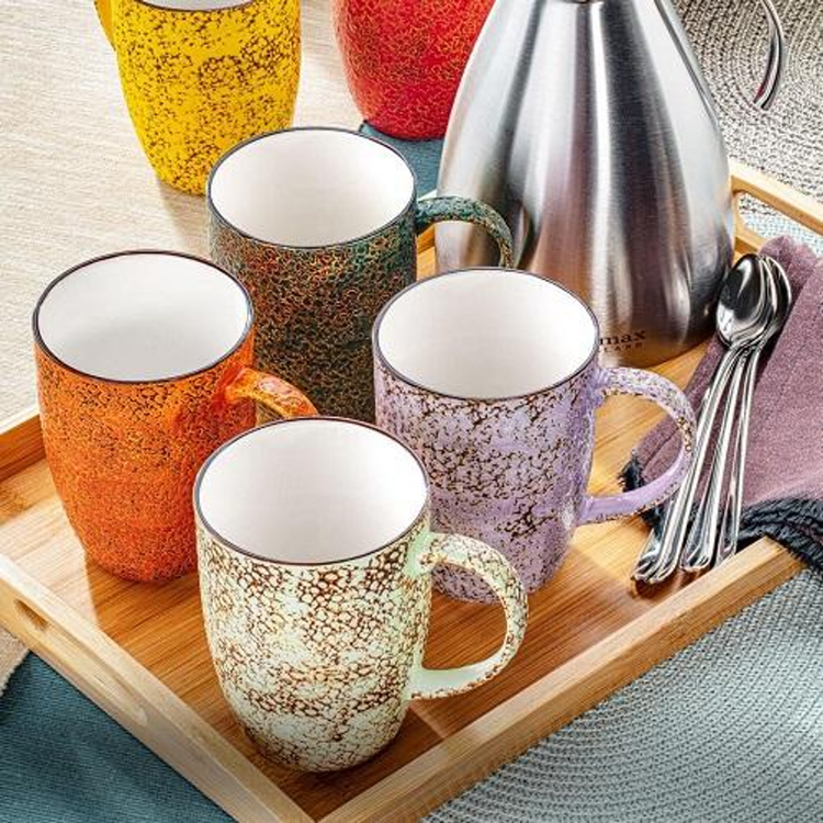 Wilmax Splash Colored Porcelain Mug, 16 oz - Red