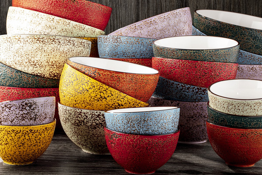 Wilmax Splash Porcelain Bowl, 8 oz, 4 in, Violet, Set of 6