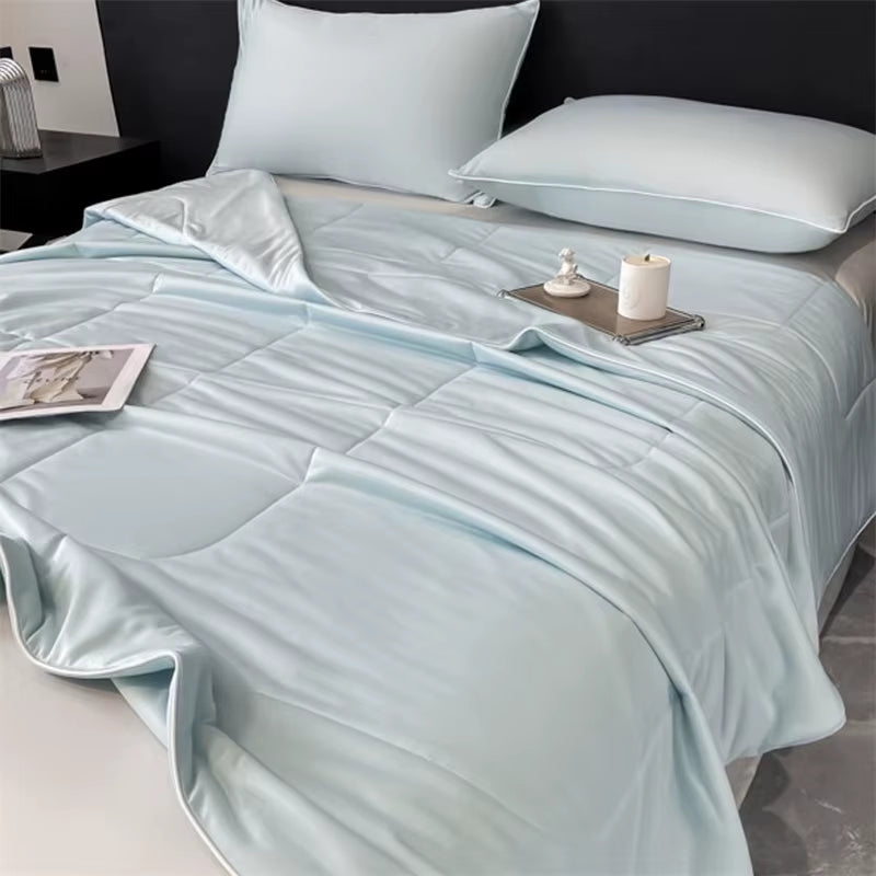 Reversible Cooling Blankets Smooth Air Condition Comforter Lightweight Summer Quilt Washable Double Side Cold Fabric & Cool Skin