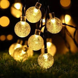 Solar-Powered LED Bubble Ball String Lights