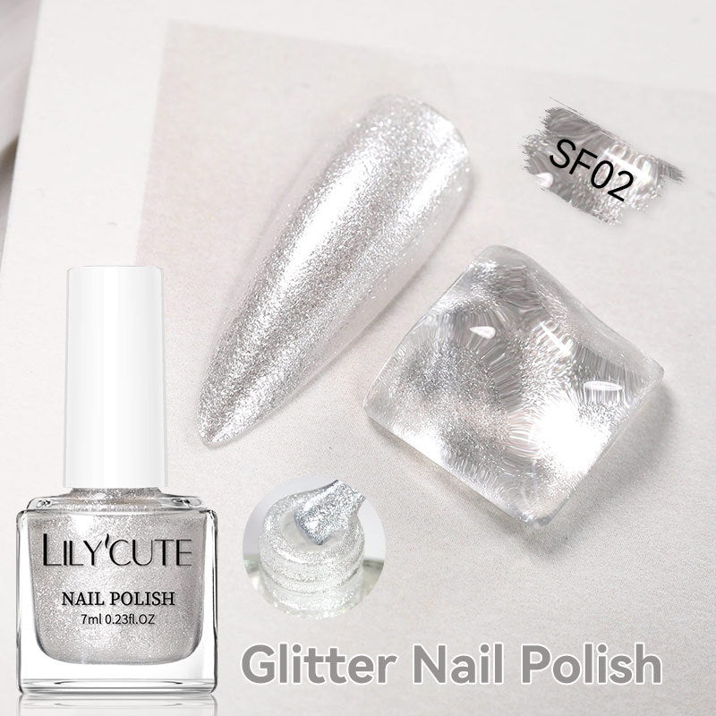 Quick-Dry Metallic High-Color Nail Polish Set 7ml Low Odor Nail Art Lacquer