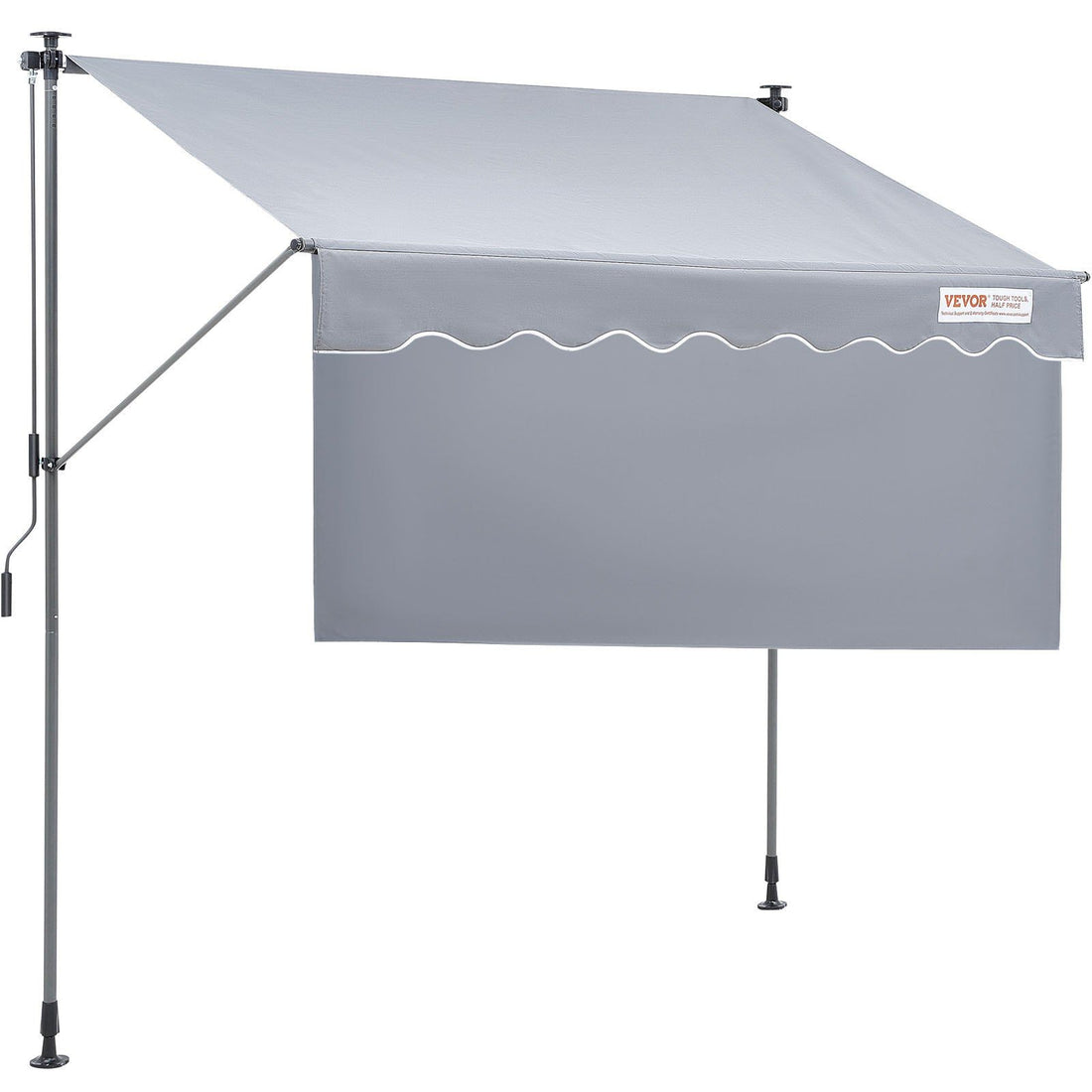 78-inch manual retractable window awning retracted housing close-up