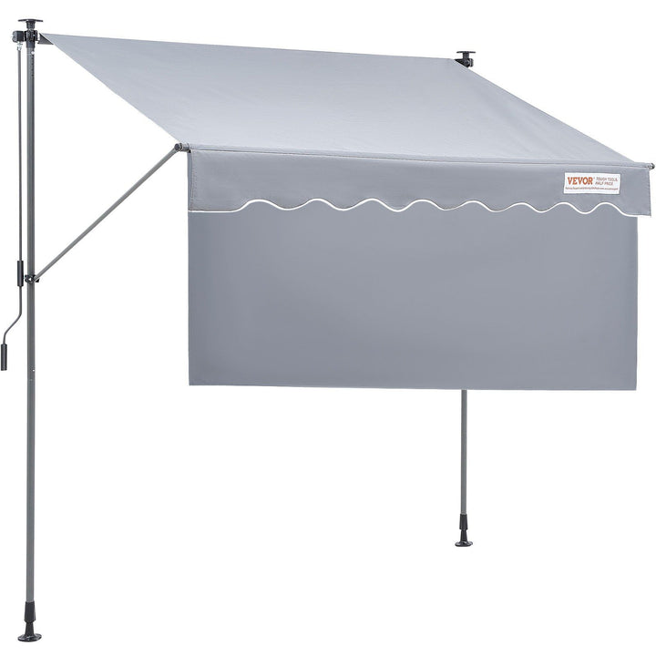 78-inch manual retractable window awning retracted housing close-up