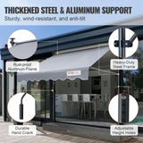 78-inch manual retractable window awning support arm detail
