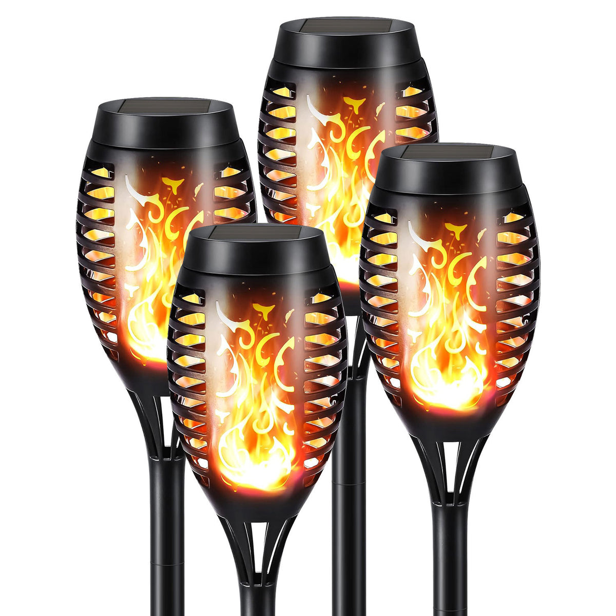 Solar Powered LED Flame Garden Light