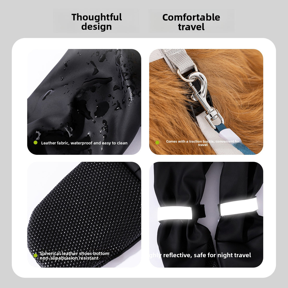Adjustable Waterproof Dog Shoes with Anti-Slip Design