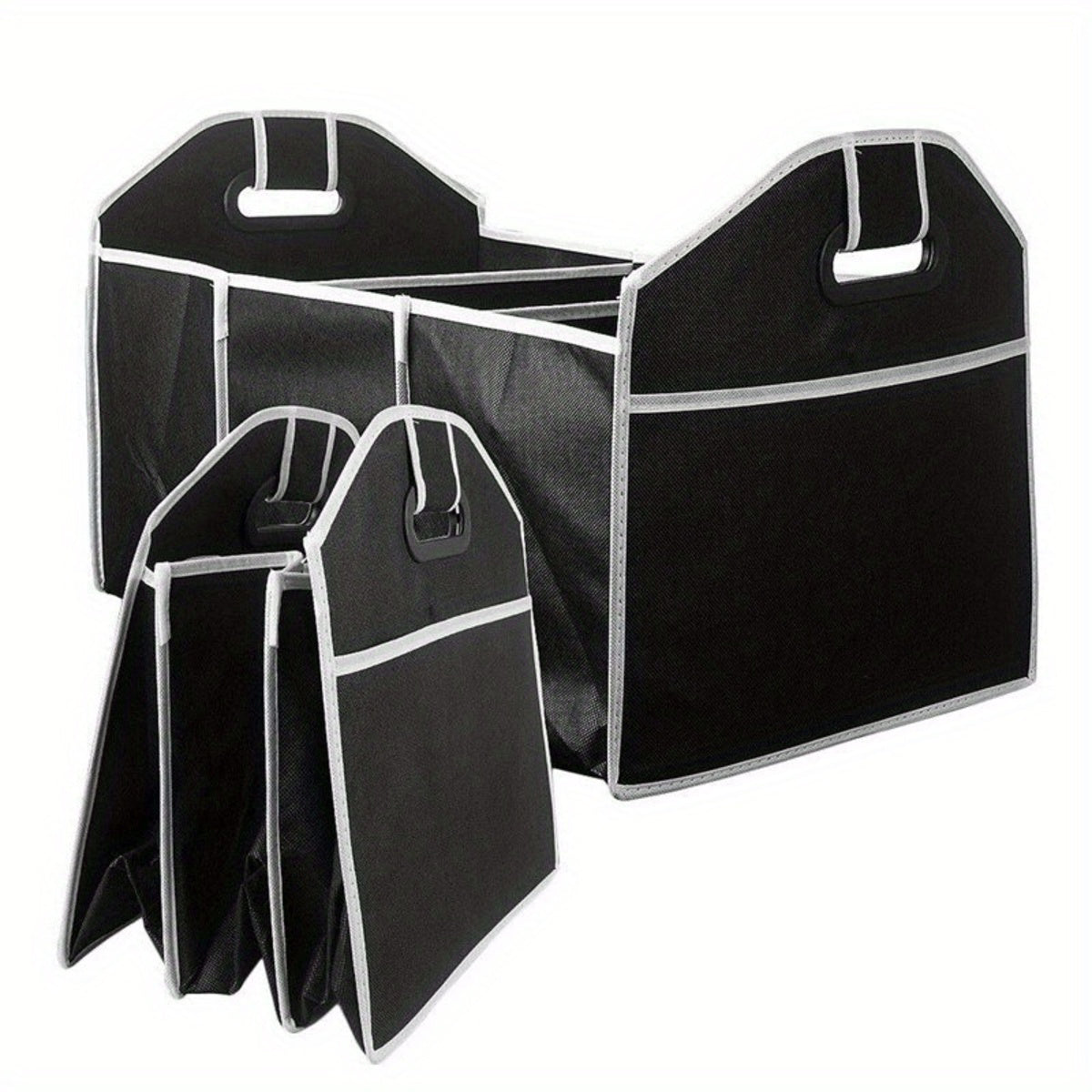 Car trunk organizer side compartments