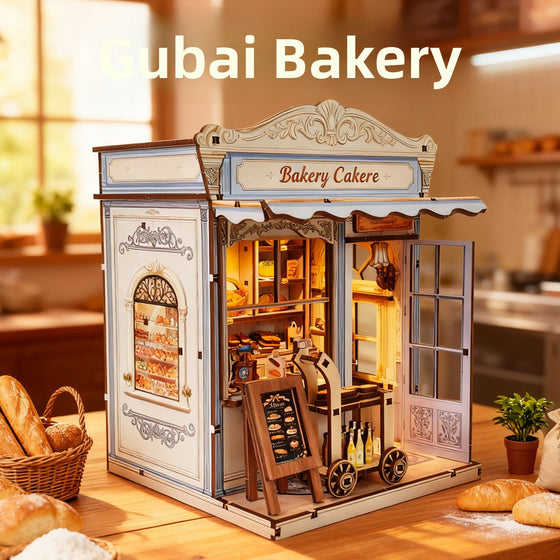 DIY Wooden Bakery Cabin Model with Light product image 3