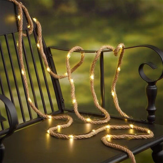 solar hemp rope light string Decor product image 6