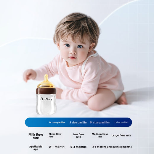 Newborn Anti-Colic Glass Baby Bottle with Wide Mouth