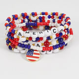 Red White Blue American Flag Bracelet