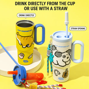 Tumbler shown with direct-drink and straw lid options