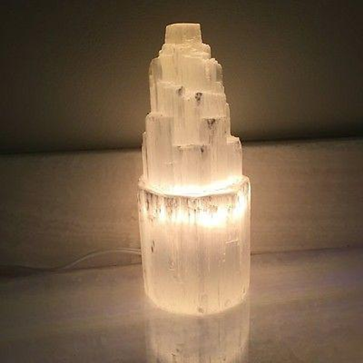 Selenite Lamp by CuartoAstral