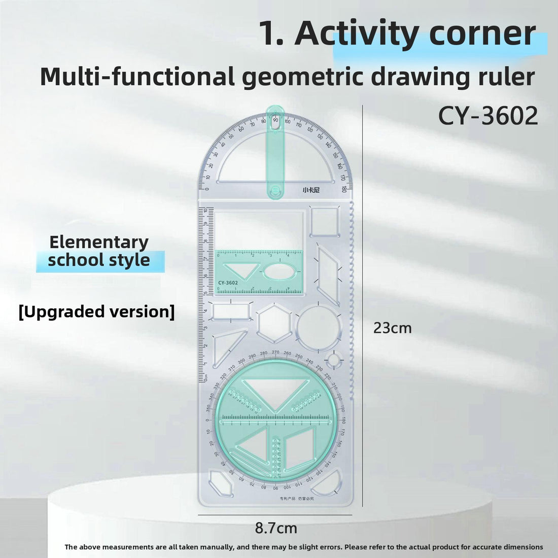 Multifunctional Movable Angle Geometric Drawing Ruler Soft Plastic Math Set for Students