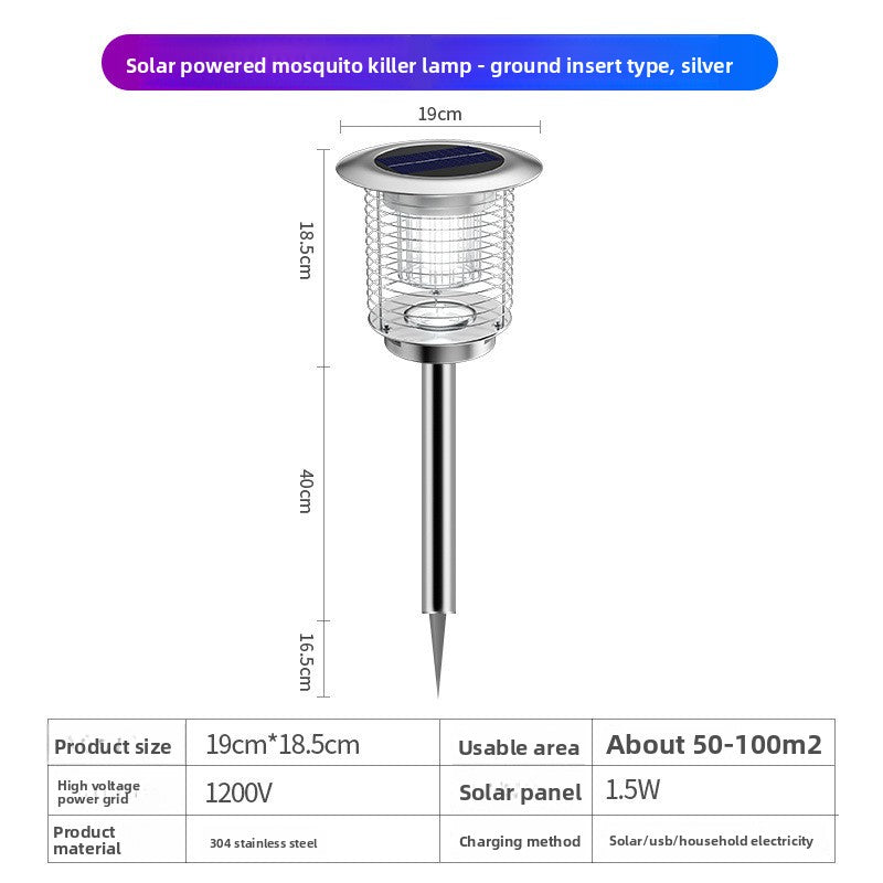 Solar Powered Outdoor Mosquito Killer Lamp