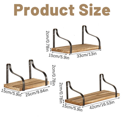 3 Piece Rustic Wood Floating Shelves