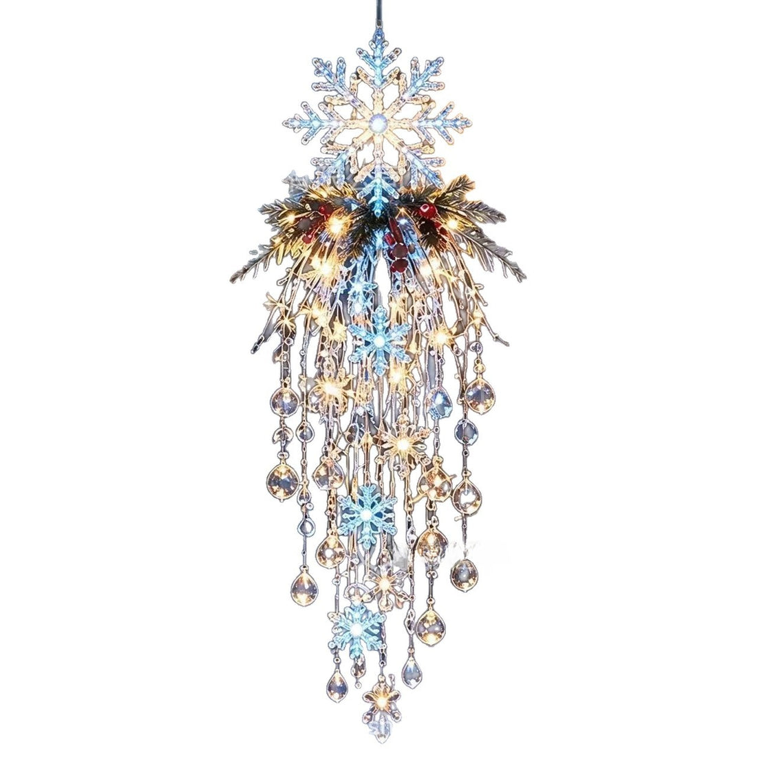 Glow Crystal Waterfall Resin Hanging Christmas Ornament, image 1 of 10