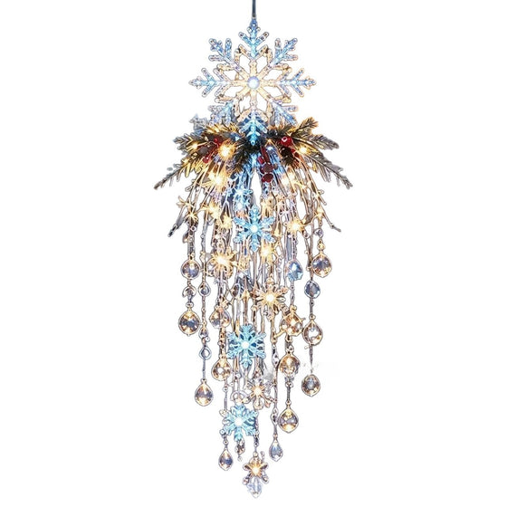 Glow Crystal Waterfall Resin Hanging Christmas Ornament, image 1 of 10