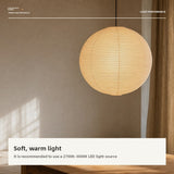 Japanese Style Bamboo Paper Spherical Pendant Light