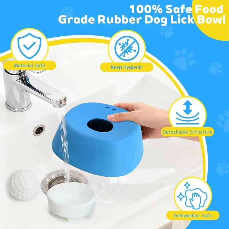 Liquid Slow Dog Bowls Anti-Slip Ball-Shaped Bone Soup Dog Licking Bowl Licking Bowl for Healthy Eating Non-Slip and Anti-Chokin