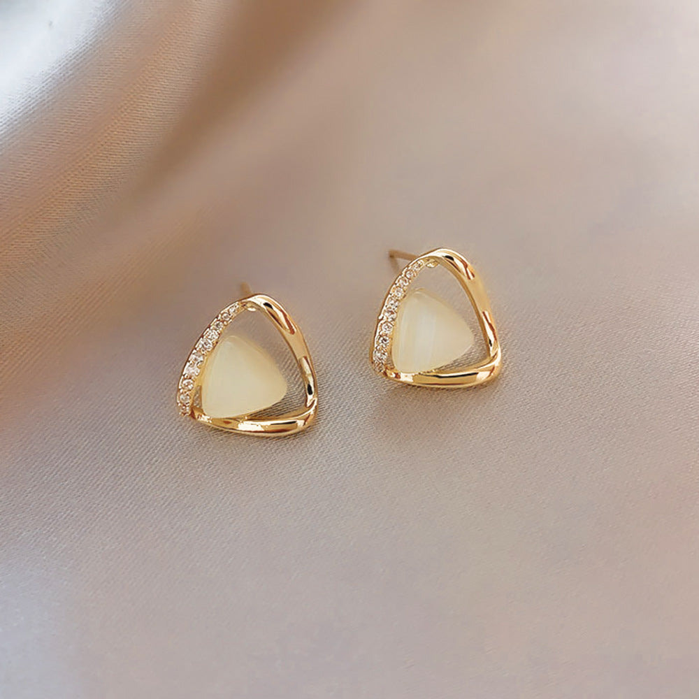 Diamond Dropping Oil Earrings Niche All-match Elegant Earrings
