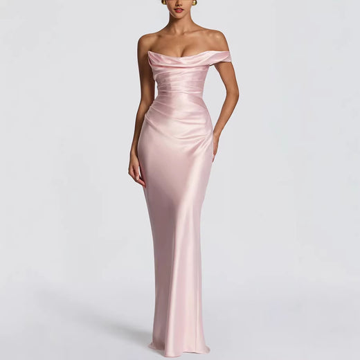 Off-Shoulder Satin Bodycon Dress Clothing & Accessories product image 6
