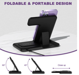 Wireless charging stand with earbuds charging base